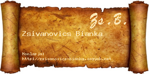 Zsivanovics Bianka névjegykártya
